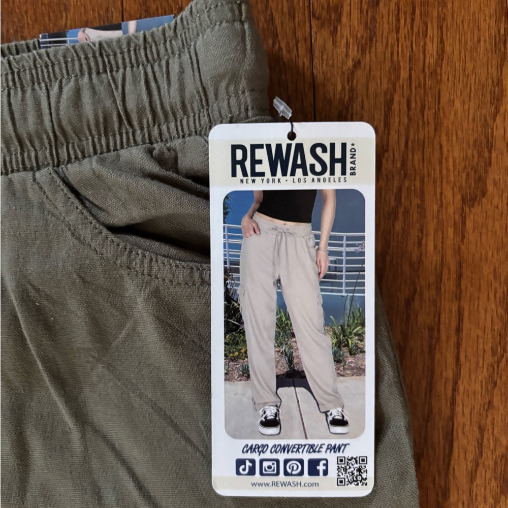New Rewash Olive Cargo Convertible Pants